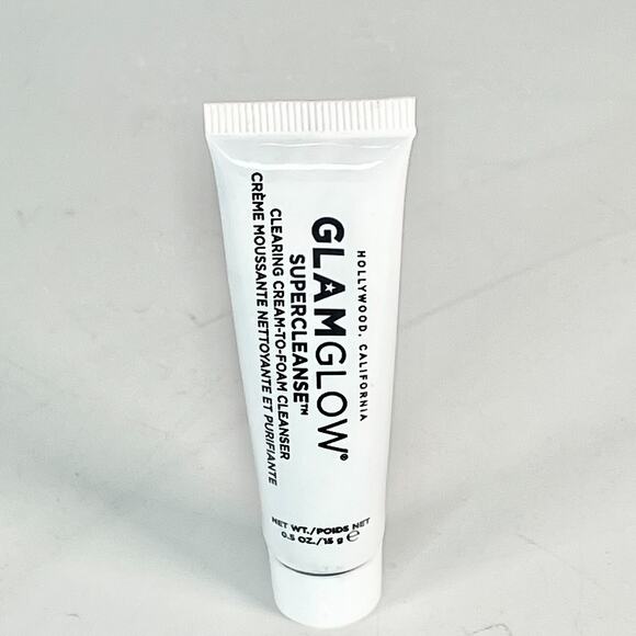 GlamGlow SuperCleanse Clearing Cream-to-Foam Cleanser Face Wash Travel .5 oz New - Picture 1 of 6